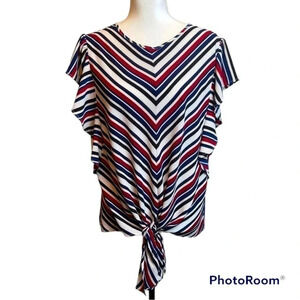 RAGS to Wished red, white and blue striped top